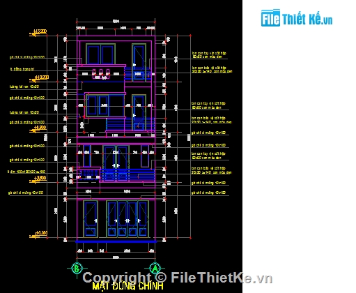 Bản vẽ,Bản vẽ mặt bằng,Nhà phố,Bản vẽ autocad,Nhà phố 4 tầng,Bản vẽ mặt đứng